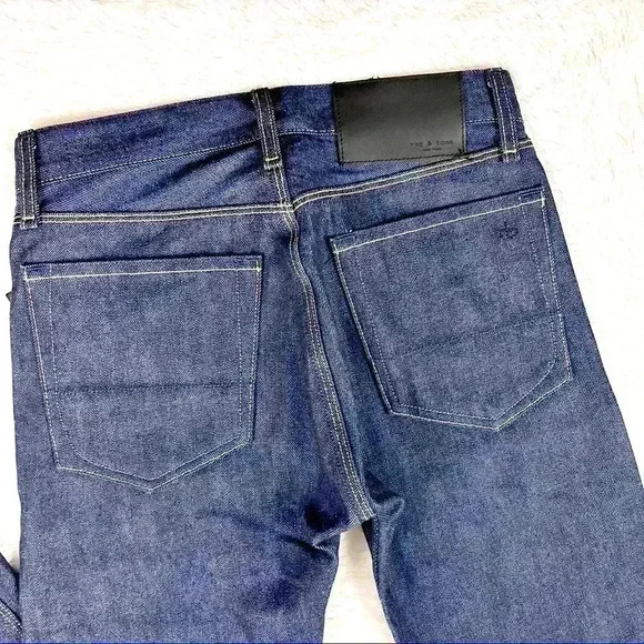 NWT Rag & Bone Fit 2 Raw Dark Wash Denim Slim Fit Full-Length Jeans Size 27/33 - Picture 7 of 14